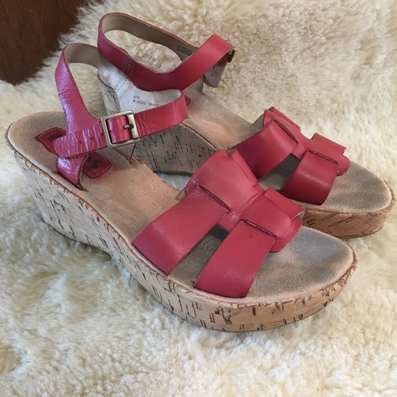 Kork-Ease Shoes - Korks Red Leather Wedges
